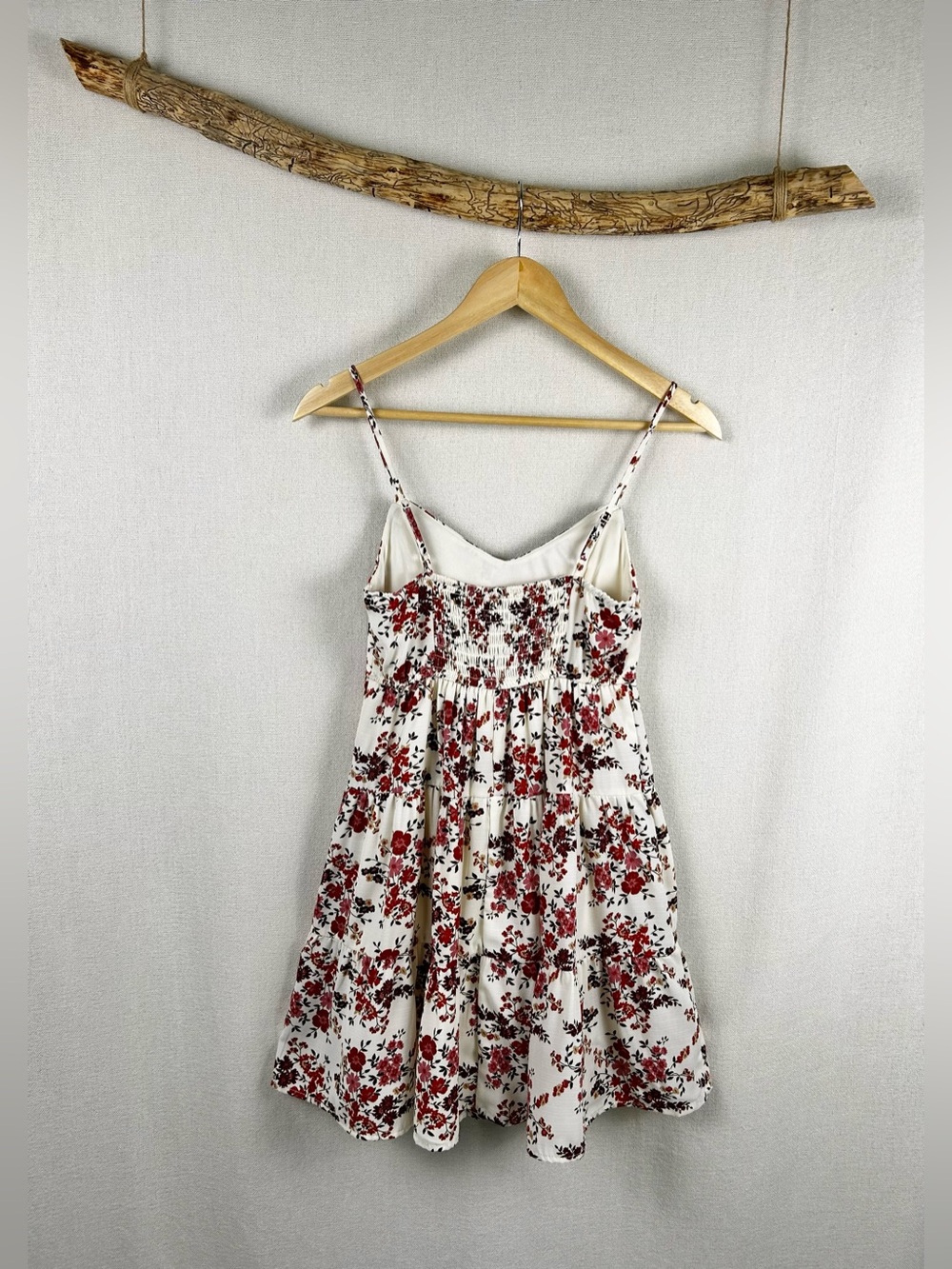Floral Tiered Mini Dress Small Cottagecore Bow Front Lined Sundress - Picture 3 of 7